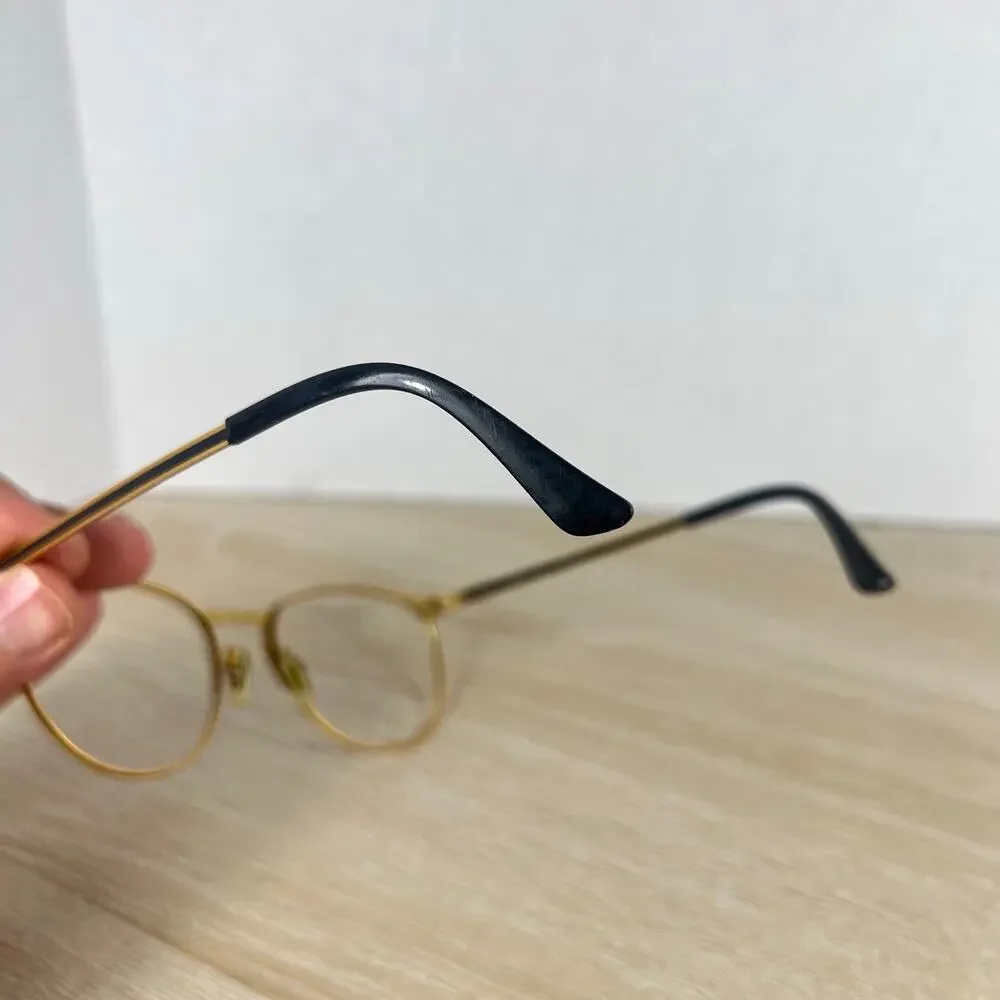 Ray-Ban RB6375 3051 Eyeglasses Gold Black Frames Only READ DESC 53-18-145